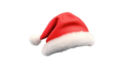 A vibrant red Santa Claus hat with a soft fluffy white trim symbolizing the warmth and cheer of the Christmas holiday season