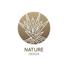 Flower bouquet logo template. Abstract floral round icon for design of business, flower shop, cosmetics, health, spa and beauty saloon.