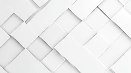 Minimalist Abstract Geometric White Cube Pattern with 3D Blocks