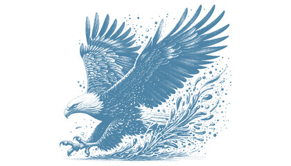 eagle engraving vector illustration