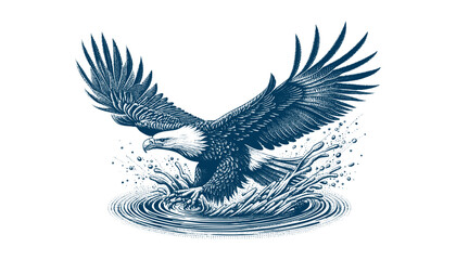eagle engraving vector illustration