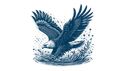 eagle engraving vector illustration