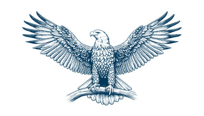 eagle engraving vector illustration