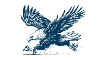 eagle engraving vector illustration