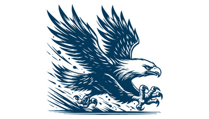 eagle engraving vector illustration