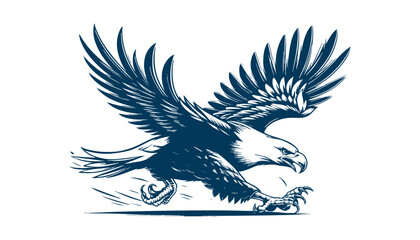 eagle engraving vector illustration