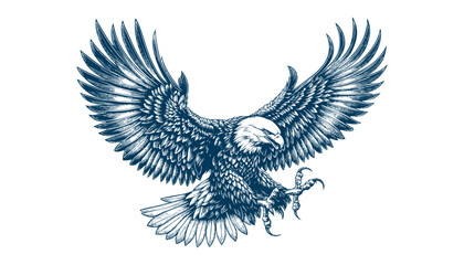 Obraz premium eagle engraving vector illustration