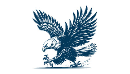 eagle engraving vector illustration