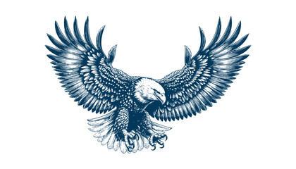 eagle engraving vector illustration