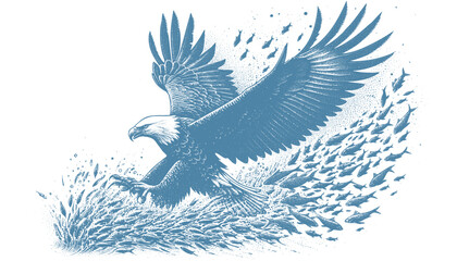 eagle engraving vector illustration