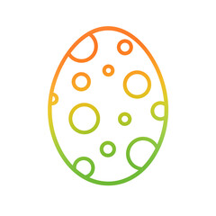 Easter egg gradient outline with circle pattern raster drawing