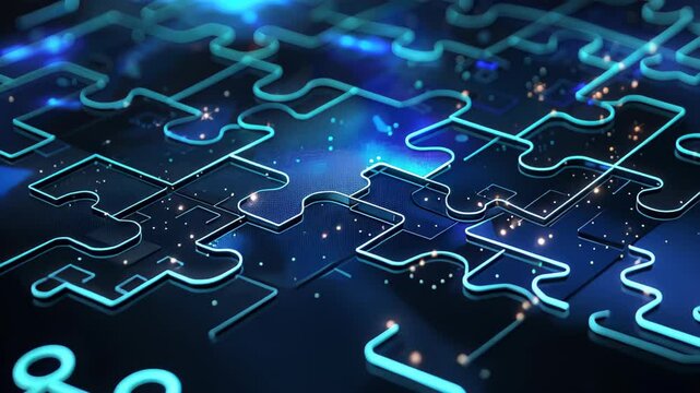 Abstract digital puzzle backdrop, showcasing cutting-edge technology. Ai Generated.