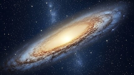 Naklejka premium A captivating view of the swirling cosmos, a vibrant spiral galaxy