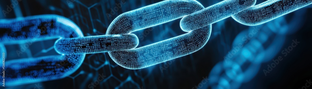 Poster digital chain link with high-tech background