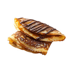 Sweet Crepes with Nutella Isolated on Transparent Background