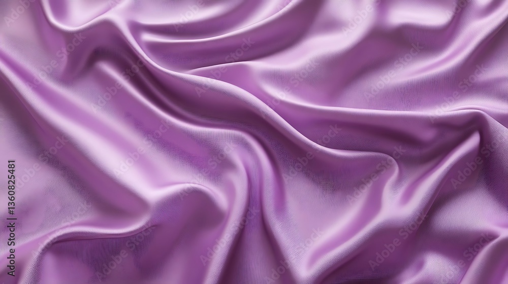 Aufkleber 3d render of a purple and violet satin cloth background featuring wavy folds and a shiny texture, cr