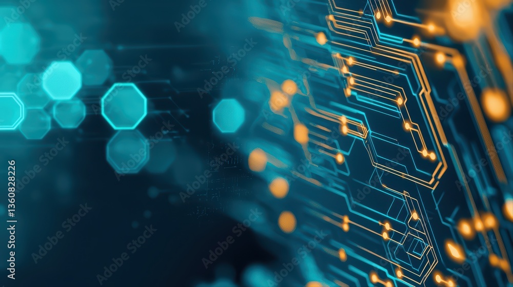 Poster futuristic digital circuit abstract background design