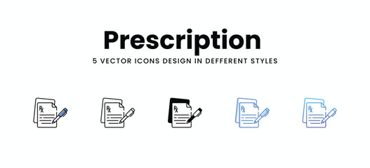 Prescription  vector icons set stock illustration