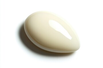Creamy, off-white liquid, possibly lotion or serum, isolated on white background.