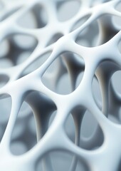 fluid anatomical network made of bone-like connections and hollow spheres, minimalist palette, meditative biological abstraction