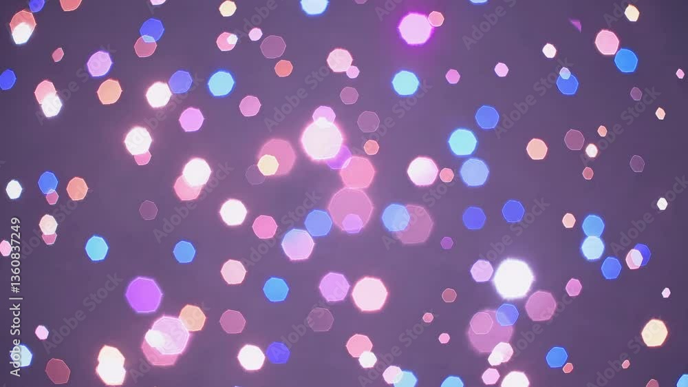 Poster a mesmerizing video of colorful bokeh lights with a soft focus, captured from a straight-on angle, c