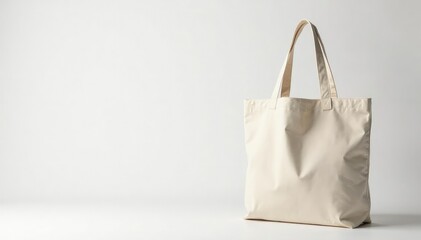 Stylish canvas shopper bag, clean white backdrop, background, shopping bag, close up