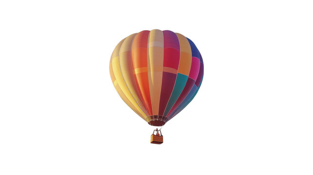 Colorful hot air balloon flying in the sky with white background - Powered by Adobe