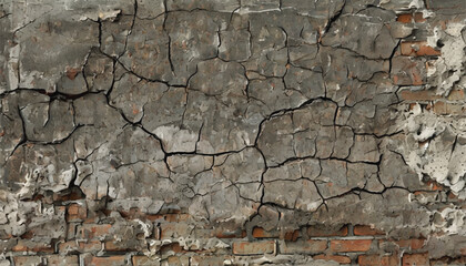 Old weathered wall with cracks. Damaged wall background. Cracked wall. Old wall texture. 