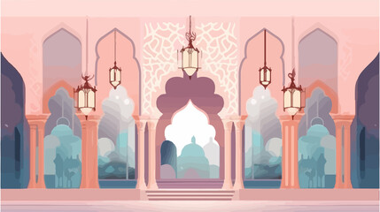 islamic template background for eid mubarak vector