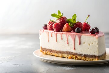 ice cream cake in white background