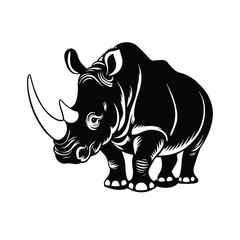 Silhouette of a Rhino, Strong Animal Profile for Wildlife, Nature, and Animal Clipart