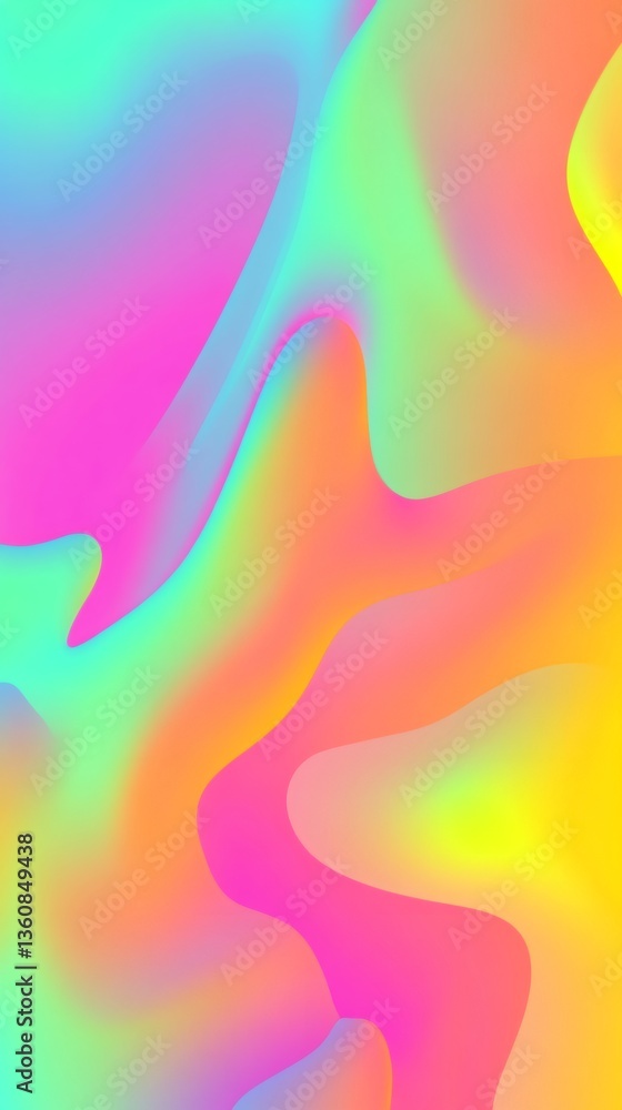 Poster smooth colorful gradient background creating abstract shapes