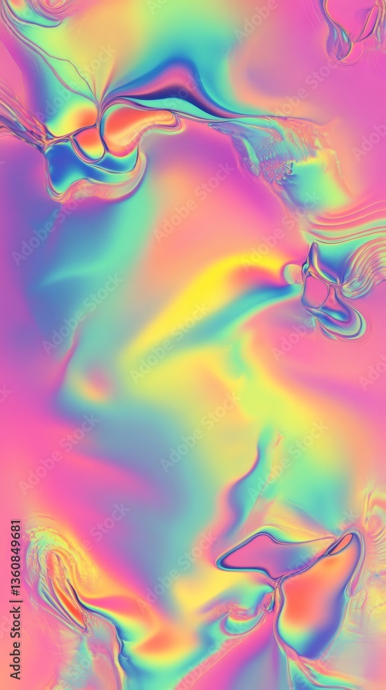 Poster vibrant holographic gradient background creating an abstract swirling pattern