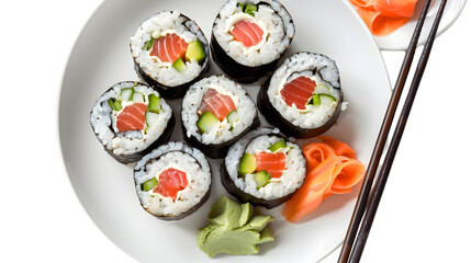 Delicious Sushi Rolls with Salmon Cucumber and Cream Cheese