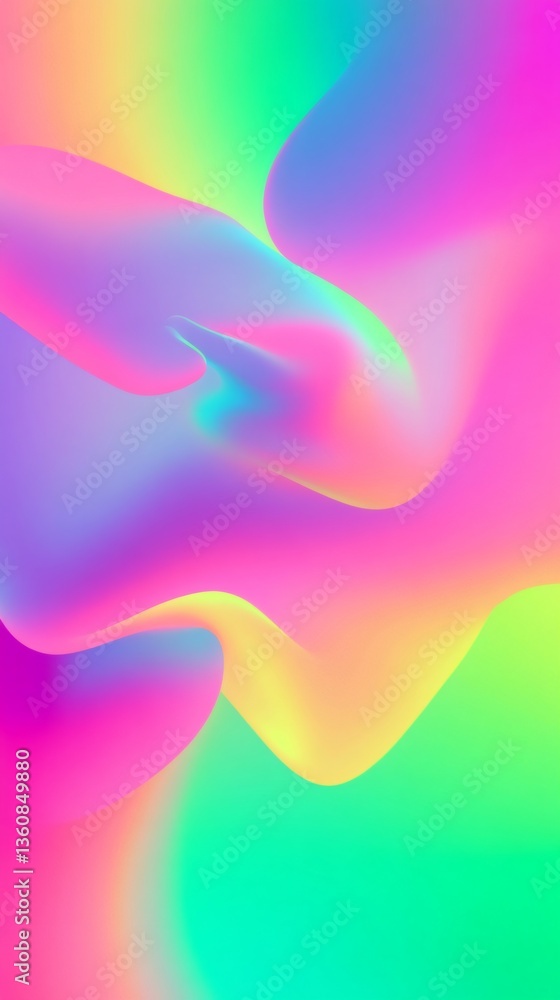 Poster abstract colorful gradient background flowing creating smooth shapes