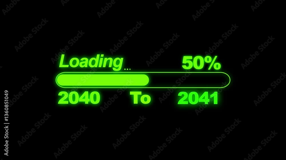 Aufkleber new year 2041 loading bar animation. loading bar from 2040 to 2041 new year transfer animation , arr