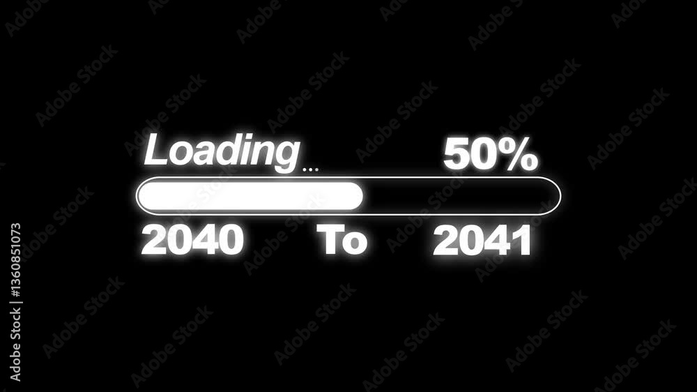 Aufkleber new year 2041 loading bar animation. loading bar from 2040 to 2041 new year transfer animation , arr