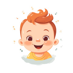 Obraz premium smiling cute baby face vector art
