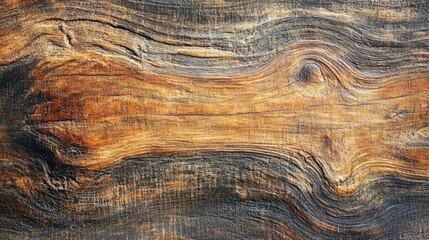 Close-up view of textured wooden surface showcasing rich grains and colors, ideal for backgrounds or designs