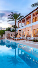 Luxurious Pool Villa at Sunset