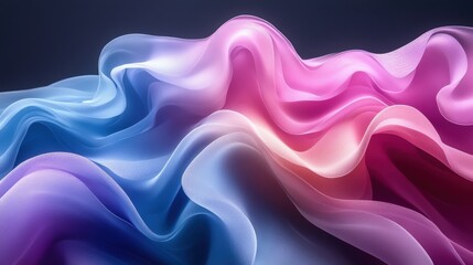 Obraz premium Soft Flowing Fabric in Shades of Blue and Pink with Smooth Textures