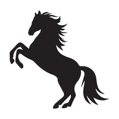 Powerful Rearing Horse Illustration, Wild Animal Art for Wildlife, Nature, and Equestrian Themes