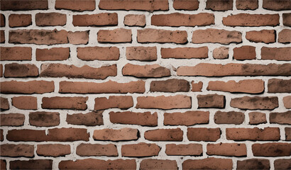 Obraz premium Brick wall background. Realistic brick wall vector illustration with detailed texture. Seamless brick wall. 