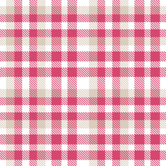 Cool White and Smoky Dark Pink Seamless Tartan Textile Design