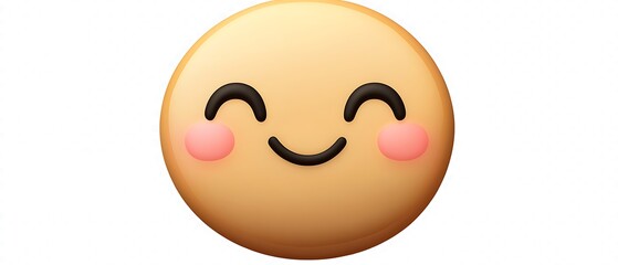 Fototapeta premium A Three Dimensional Smiling Face Depicted On A White Background