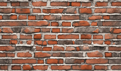 Brick wall background. Realistic brick wall vector illustration with detailed texture. Seamless brick wall. 
