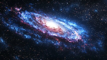 Fototapeta premium Spiral galaxy in deep space. Vivid colours and intricate structure