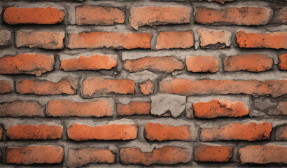 Brick wall background. Realistic brick wall vector illustration with detailed texture. Seamless brick wall. 
