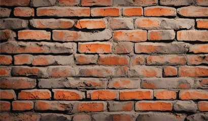 Obraz premium Brick wall background. Realistic brick wall vector illustration with detailed texture. Seamless brick wall. 