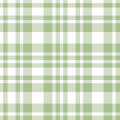 Pale White Seamless Tartan with Cool Greenish Grey accents Textile Design